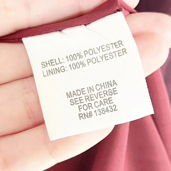 Modcloth Maroon Swiss Dot Bow Dress with Sheer Sleeves Women's Size 8 - Picture 8 of 8